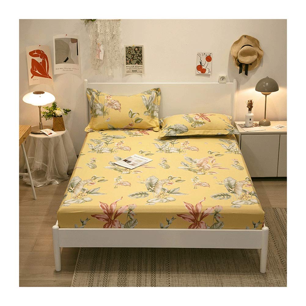 Fitted sheet imprimé floral PAHION en coton doux pour créer un nid douillet dans votre chambre