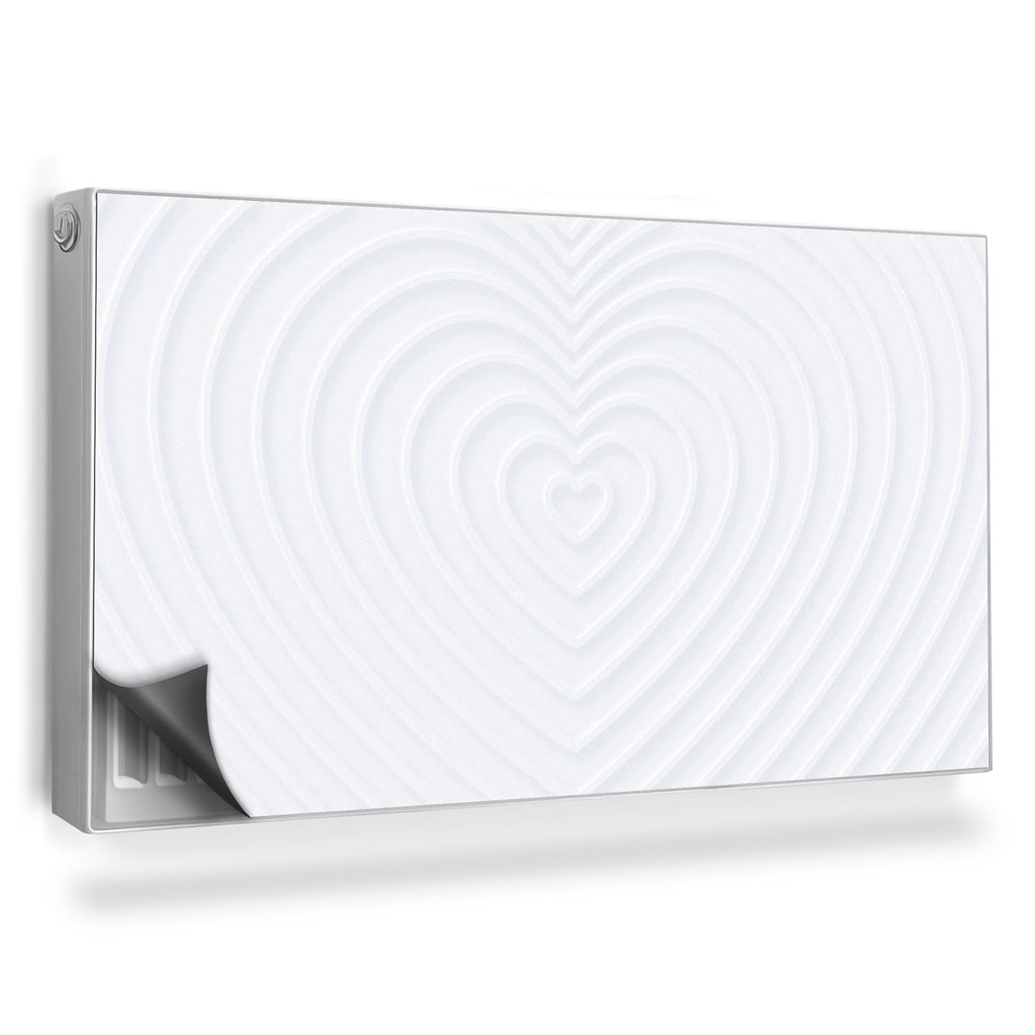 Cache radiateur 110x60 cm tapis design magnétique motif coeur pour salon et cuisine