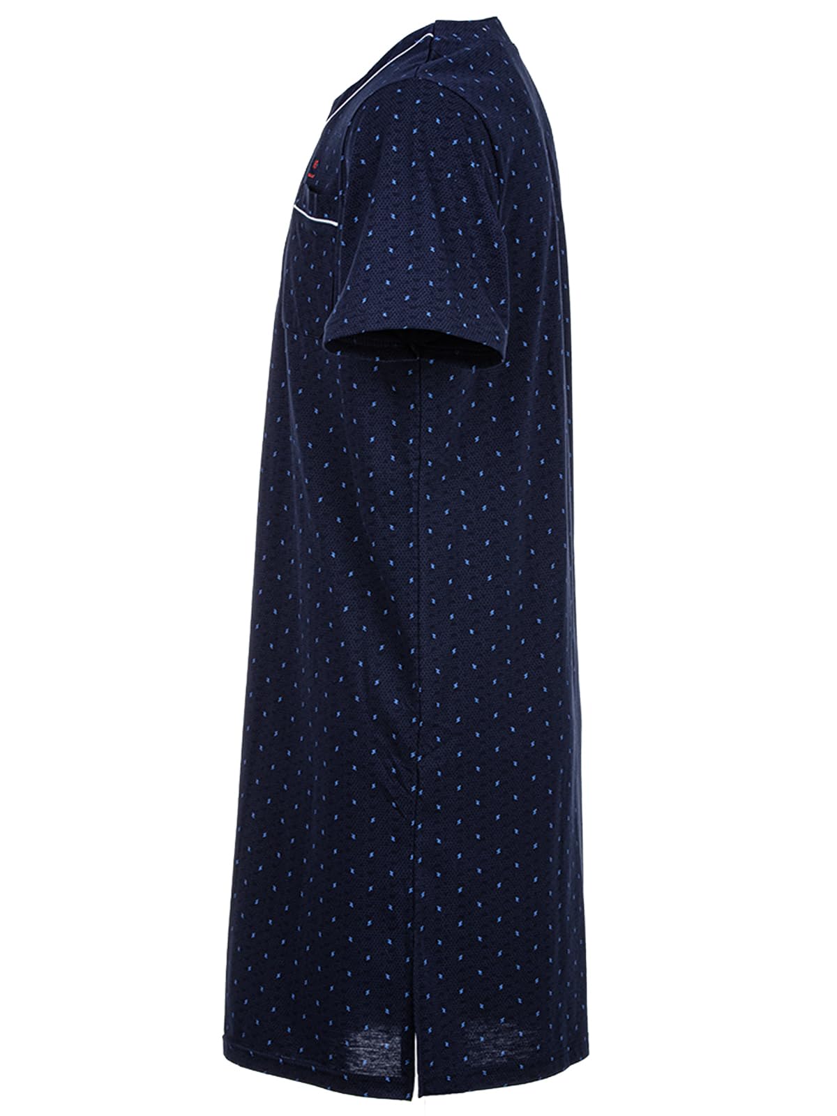 Chemise de nuit à manches courtes pour homme - Avec poche de poitrine - Motif losange - Boutonnière - Taille M à 3XL - Couleur : bordeaux - Taille : XL