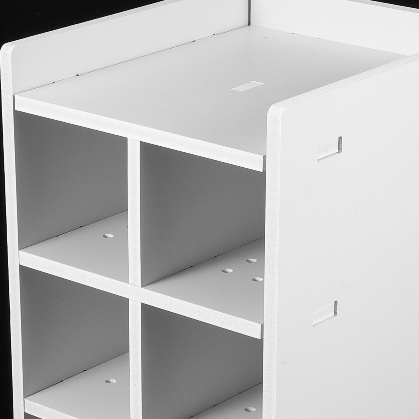 Portaombrelli Multiuso da Interno in Legno Bianco Design a Scomparti e Struttura da Pavimento, Resistente e Robusto per Uso Commerciale e Ospedali