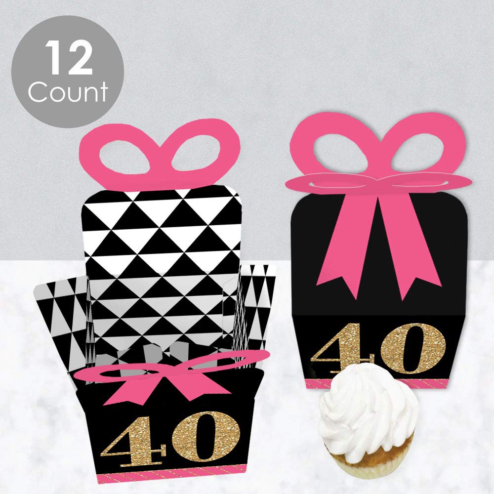 Guiruiy 3 Piezas De Cajas De Decoración Para El 40 Cumpleaños De Mujeres, Cajas De Globos De Cumpleaños De 40 Años En Rosa Y Oro Rosa, Suministros De Fiesta, Caja De