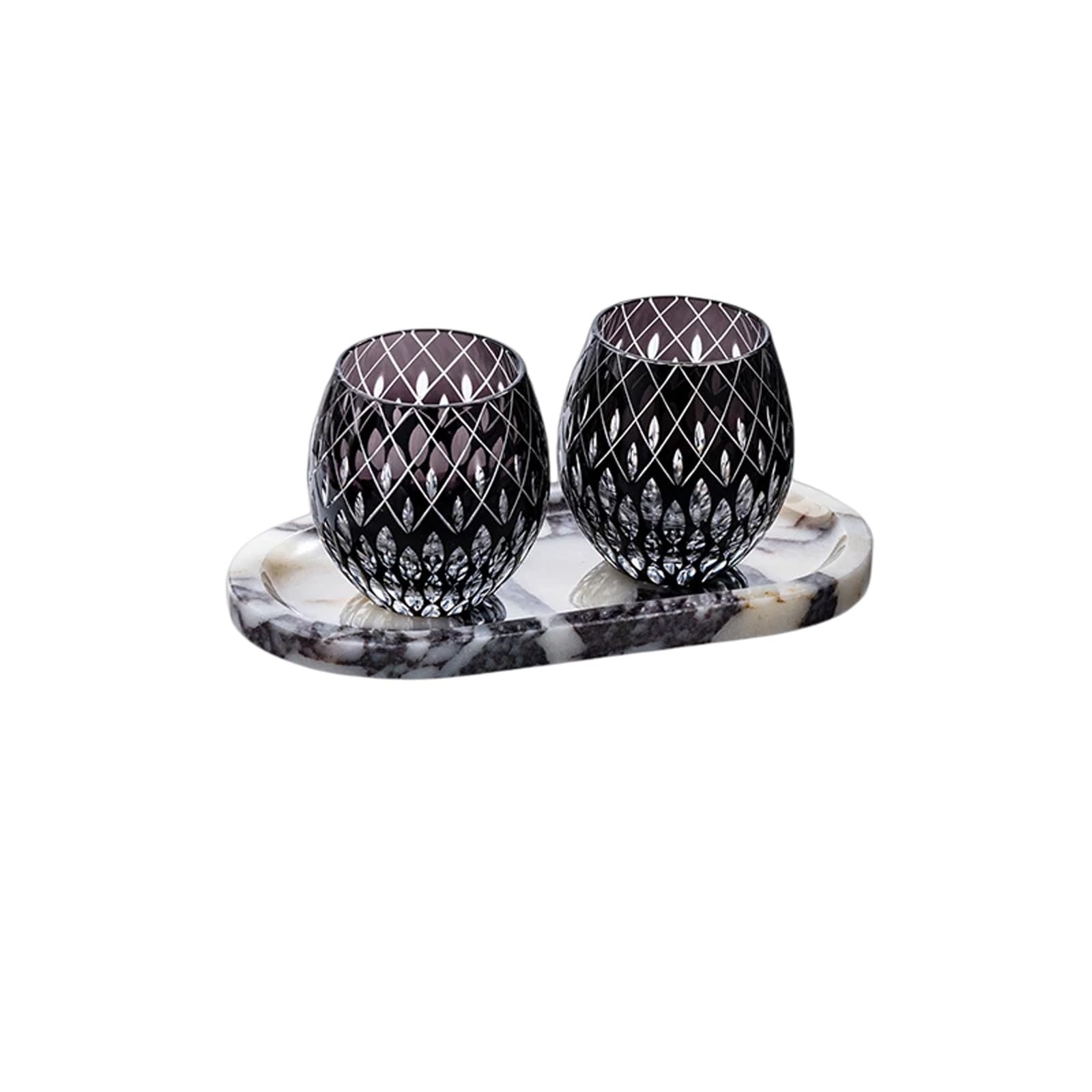 Portaspazzolino in vetro cristallo, tazza for collutorio, organizer for tazze da bagno for spazzolino da denti, dentifricio, accessori for il bagno(C)