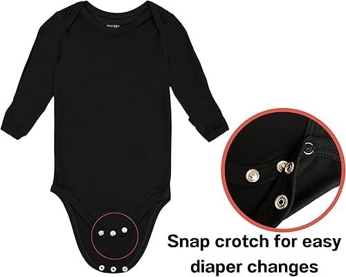 Miniatura 4 de GUISBY Body unisex de rayón de bambú a presión para bebé, manga larga con puños y mitones