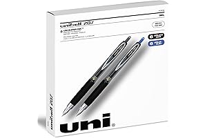 Uniball Signo 207 Micro Point Gel Pen 12 Pack with 6 Black and Blue Pens