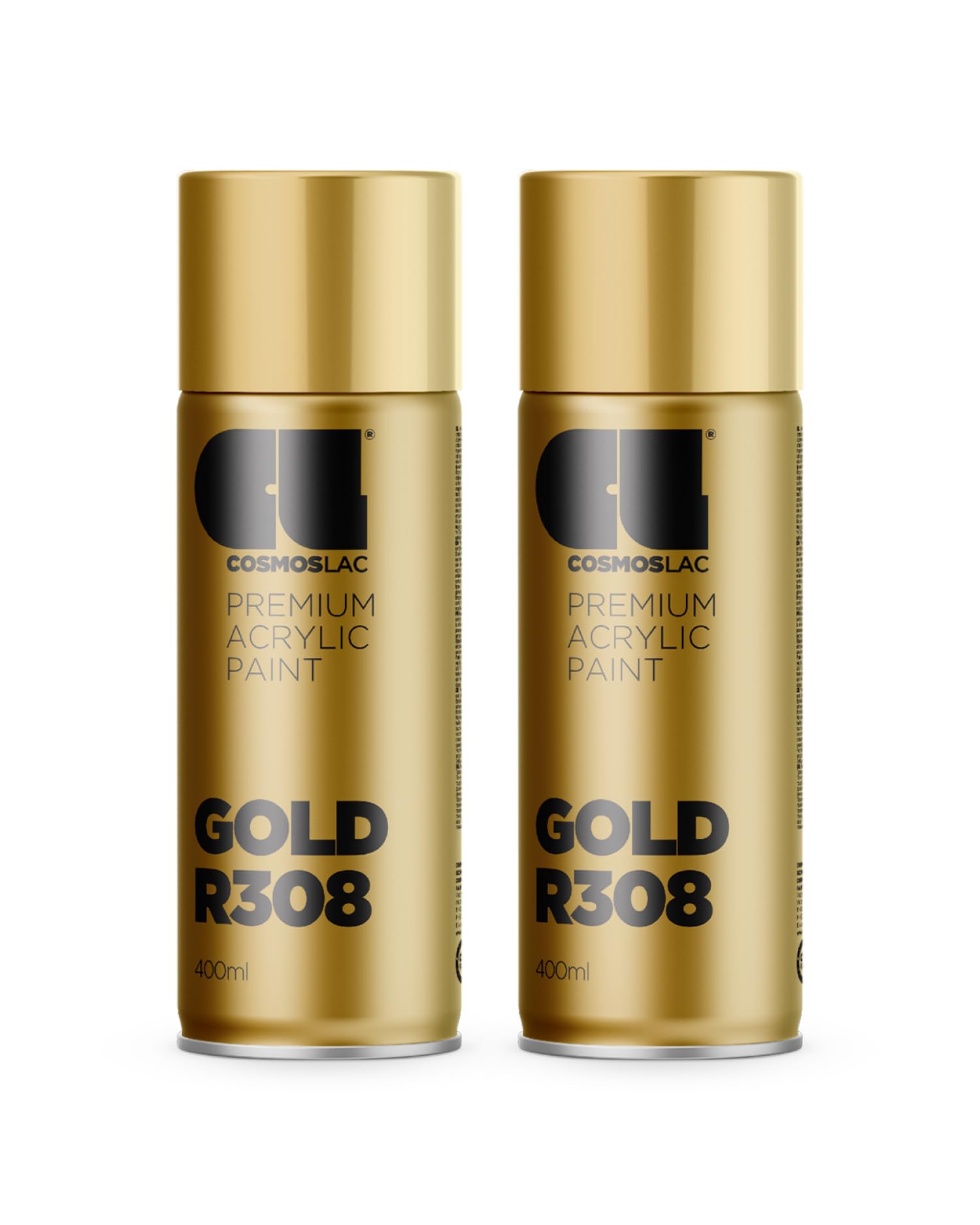 COSMOS LAC Sprühlack Sprühdose - 400ml - Sprühfarbe für den DIY-Bereich, geeignet für alle Oberflächen - Lackspray (2, Gold)