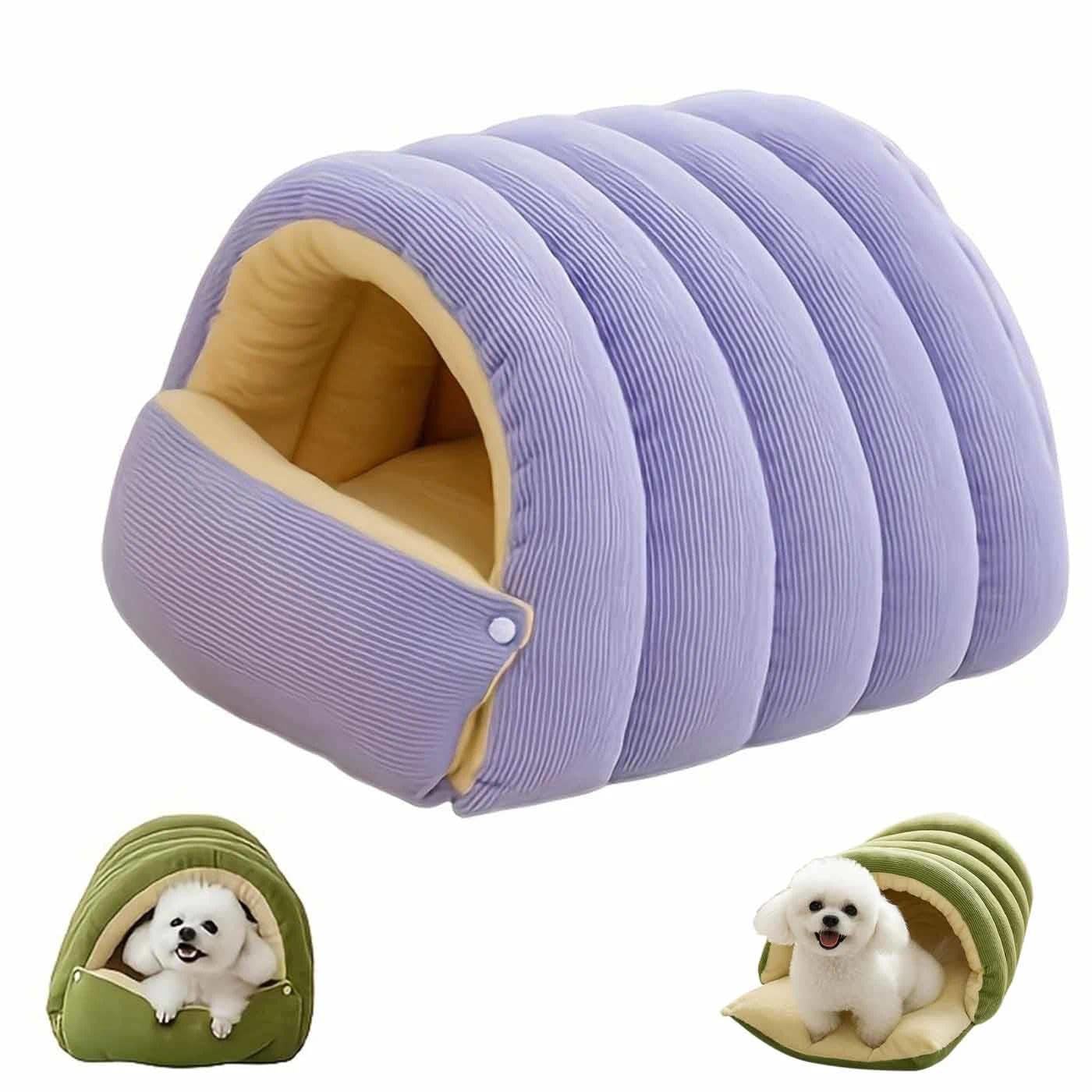 Cozy Monster Cat Bed,Pet Cave for Indoor Cats,Removable and Washable Winter Closed-Off CatBed,Warm Cat House Tent Bed in Indoor,Thick Dual-Purpose Pet Nest for Cats,Kittens and Small Dogs(B,L)
