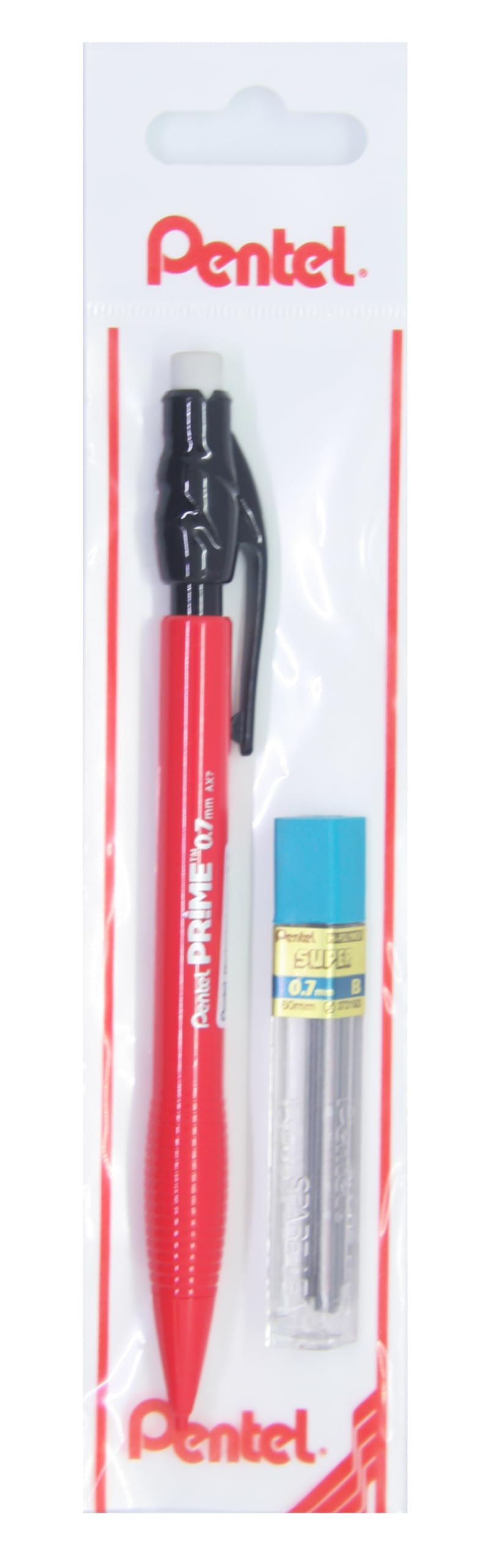 Pentel 0.7 mm PRIME Plastik Gövdeli Versatil + 12'li Yedek Uç Set KIRMIZI