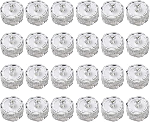 Miniatura 16 de Luces LED sumergibles, impermeables, para bodas, velas de té LED subacuáticas, para centros de mesa, fiesta, Navidad, juego de 24, color morado