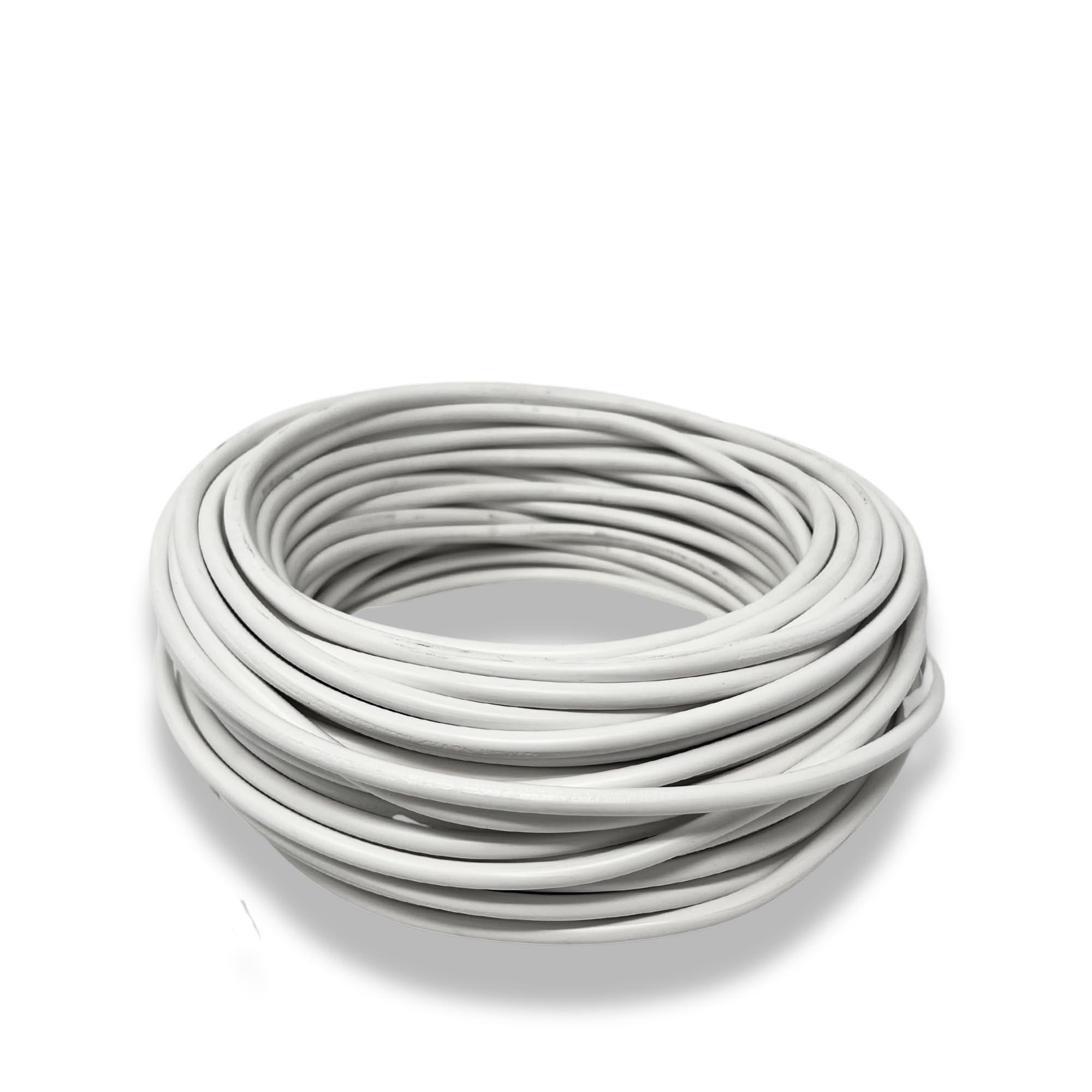 25 Meter langes Kabel Rundschlauch PVC weiß 03VV-F 5 x 0,75 mm² | flexibles Kabel 5 Kupferleiter | mit Innen Blau, Rot, Grün, Schwarz und Weiß | Niederspannung 300 V