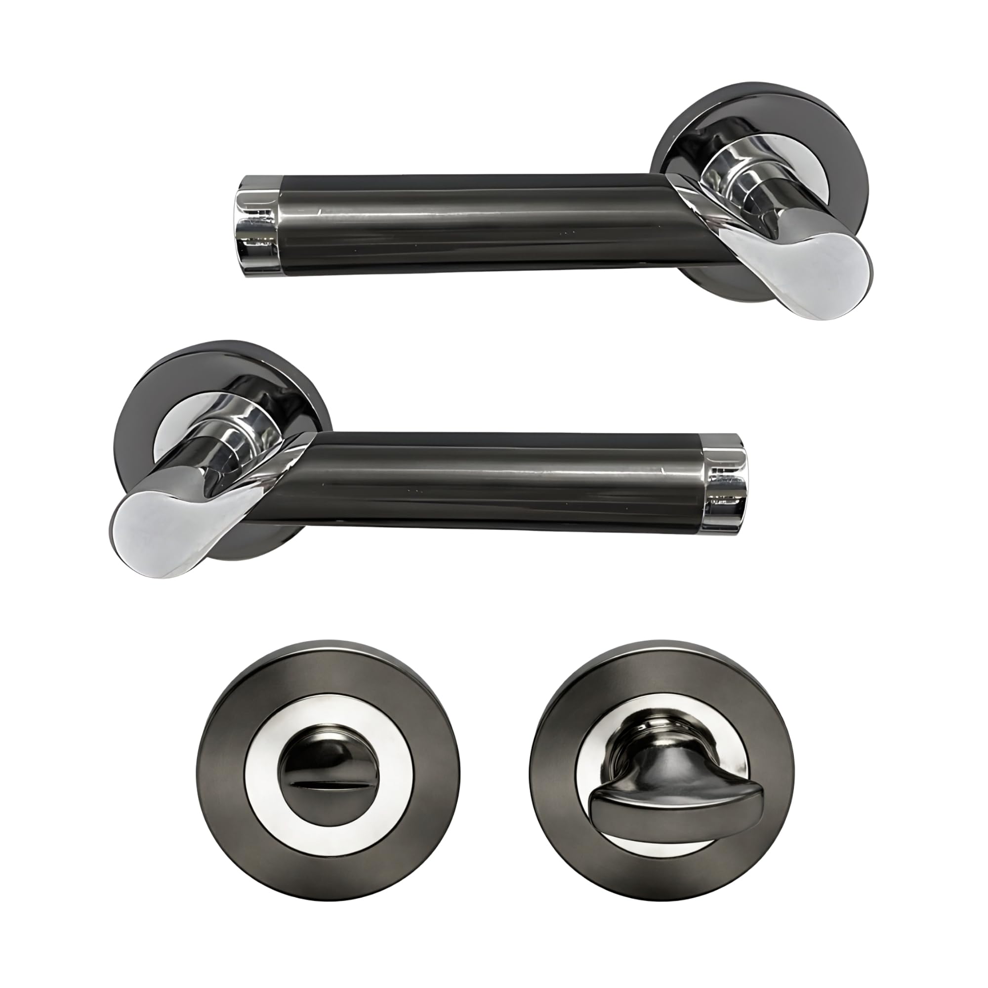 UAP Internal Door Handles Pair with Turn & Release Complete Bathroom Pack (Enterprise)