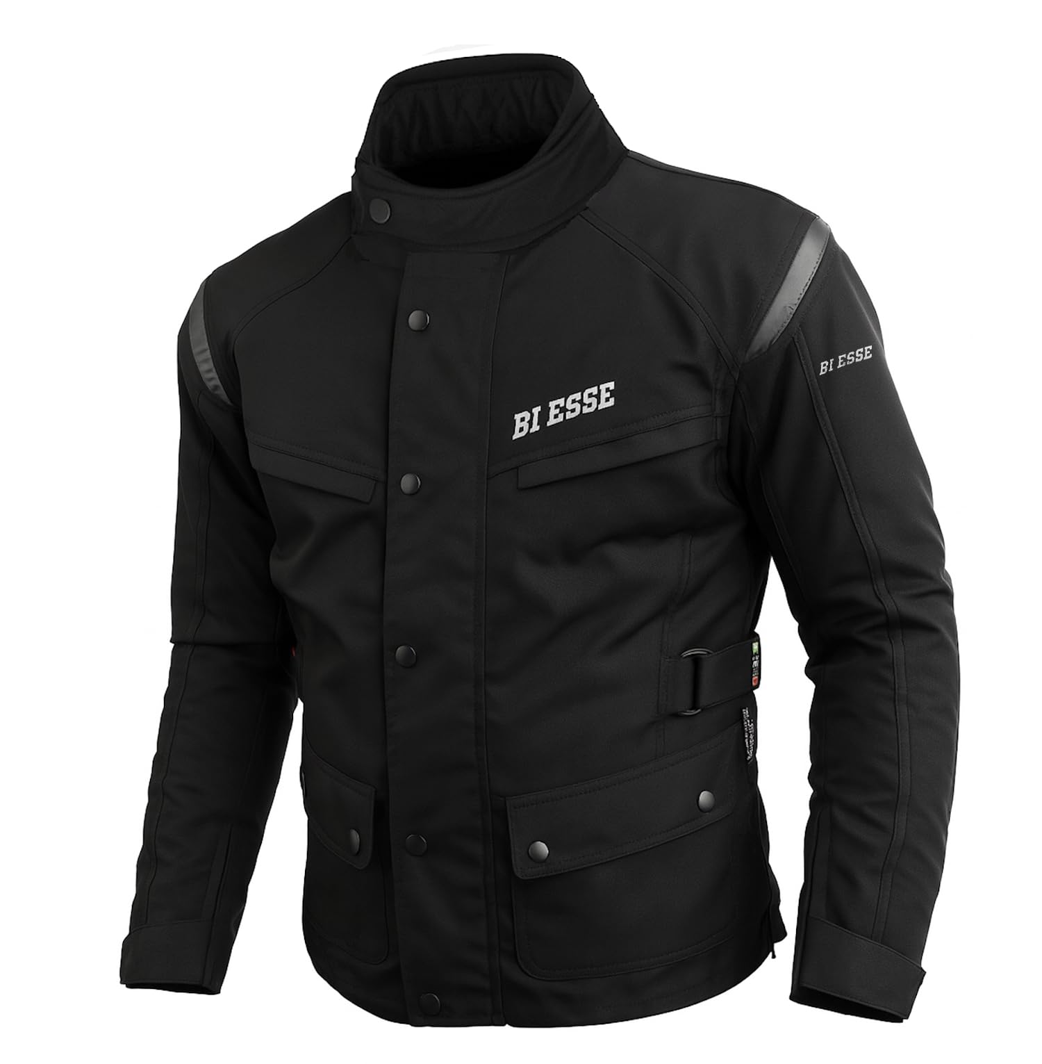 BI ESSE - Chaqueta de moto de cordura para hombre, tejido impermeable, forro térmico extraíble, protecciones certificadas.