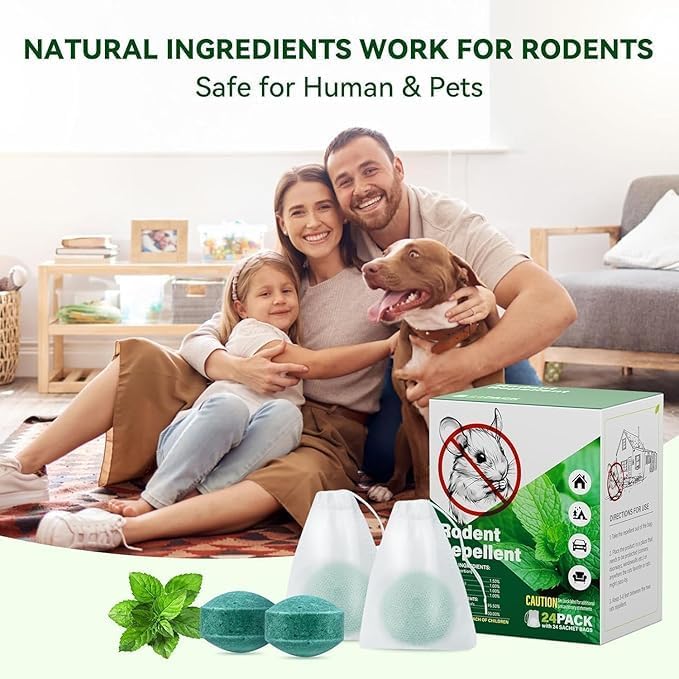 Image of Rat Repellent Car Home Pack of 1 (10 Tablet) Repel Mice and Rats Protect Wires in Car, No Kill Only Repels Home Indoor Outdoor, Garden Patio Garage Rat Controller Pills to Keep Rodents Out of Car (1) (1, 10 TABLET)