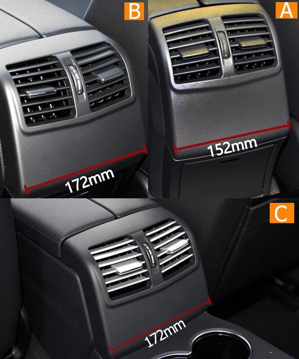 Rear Air Conditioner Back Vent Grille Cover Panel Trim Fit For Benz E Class W212 E200 E260 E280 E300 E350 E400 2009-2015 Car air vent replacement(Model C-Light Beige)