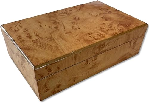 Cruiser's Caché Burl Wood Design Luxe Caja decorativa  Totalmente forrada de gamuza  Grande - 10 pulgadas