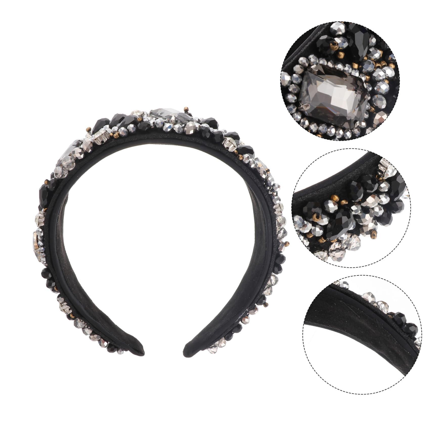 FRCOLOR 3 Diademas Brillantes Para Mujer Acolchadas Con Diamantes De Imitación Anchas Y Glamurosas.