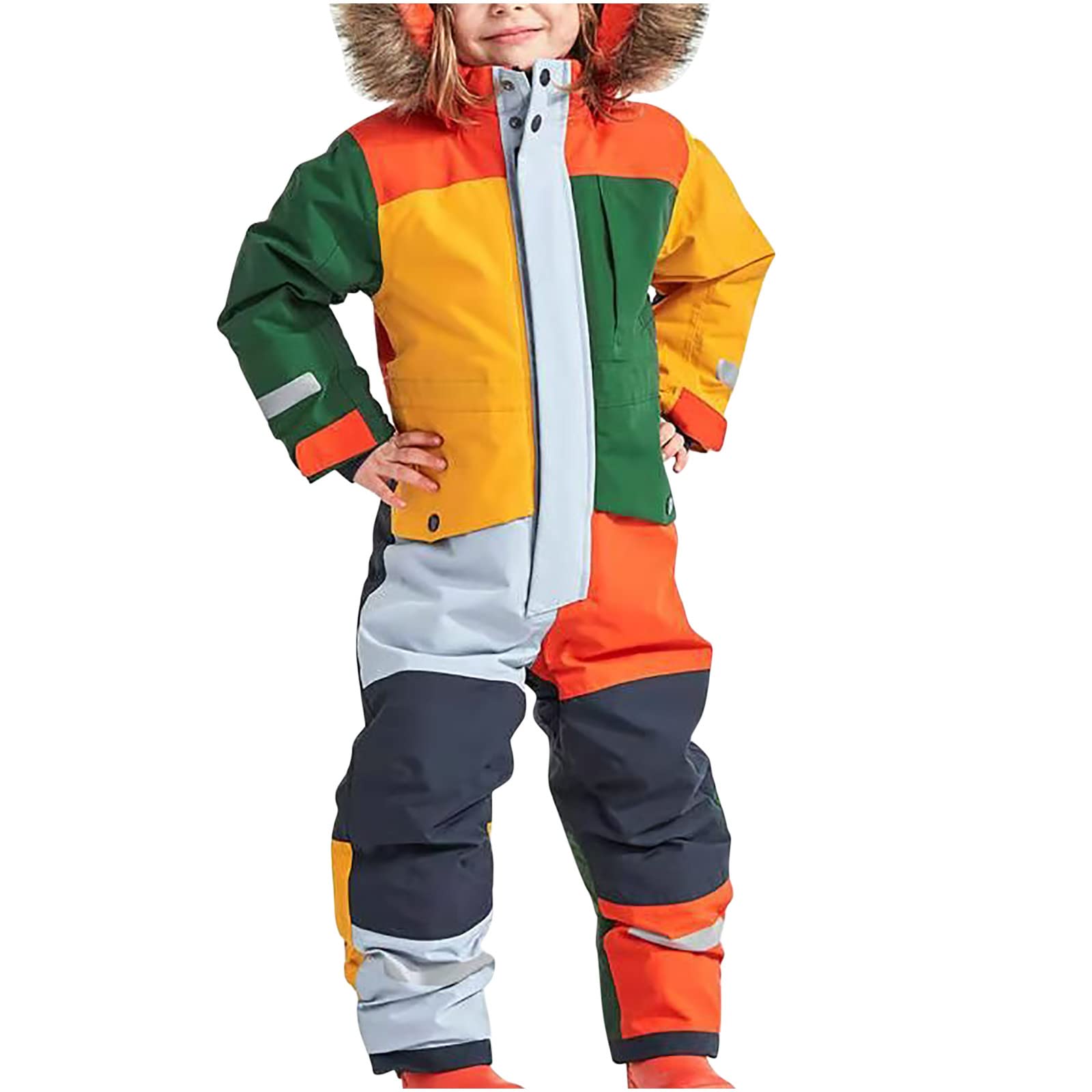 Carydety Snow Suit for Kids Girls Boys One Piece Snowsuit Waterproof Windproof Winter Outdoor Overalls Snowboarding Ski Suits