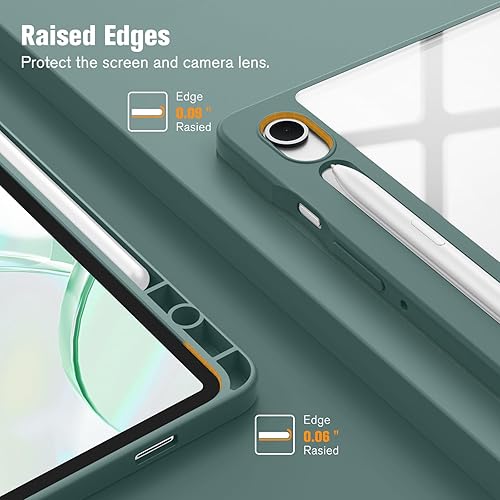 Miniatura 7 de Fintie Funda híbrida delgada para Samsung Galaxy Tab S10 Lite, S10 Fe, S9 FE de 10.9 pulgadas, Tab S9 de 11 pulgadas con soporte para S Pen, a Verde