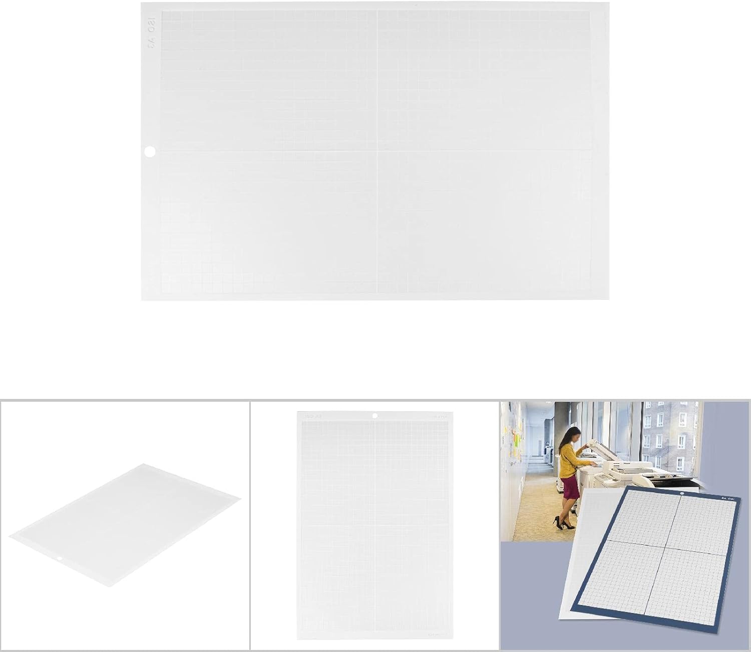 A3 18x12 Inch Non Slip Cutting Mat Durable Plotter Board for Crafting Scrapbooking DIY Projects White or Blue Color (White (weakly Sticky))