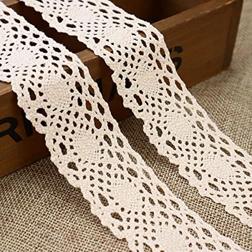 Black Cotton Lace Ribbon 5 Yards - 4.7 Inch Wide Vintage Crochet Trim For Wedding, Sewing & Crafts - View #4