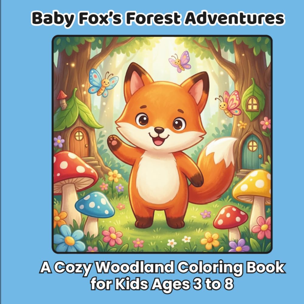 Baby Fox Forest Adventures: A Cozy Woodland Coloring Book for Kids Ages 3–8 with Bold Easy Designs, Adorable Friends, and Nature Scenes (Tiny Woodland Friends)