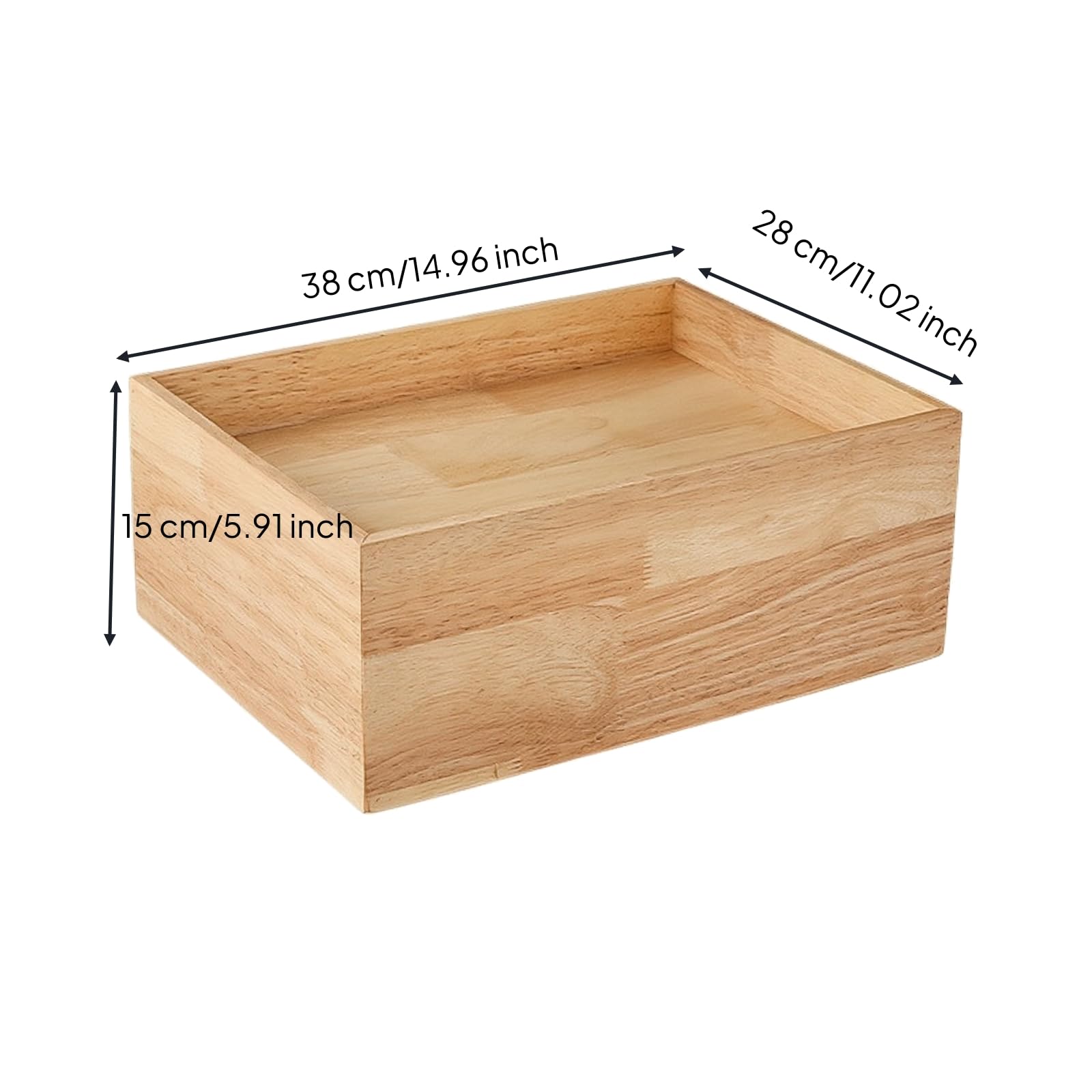 di Legno per Esposizione Alimenti Professionale Contenitore in Legno con Lati Rialzati Chiaro per Caffetterie, Ristoranti, Buffet, L