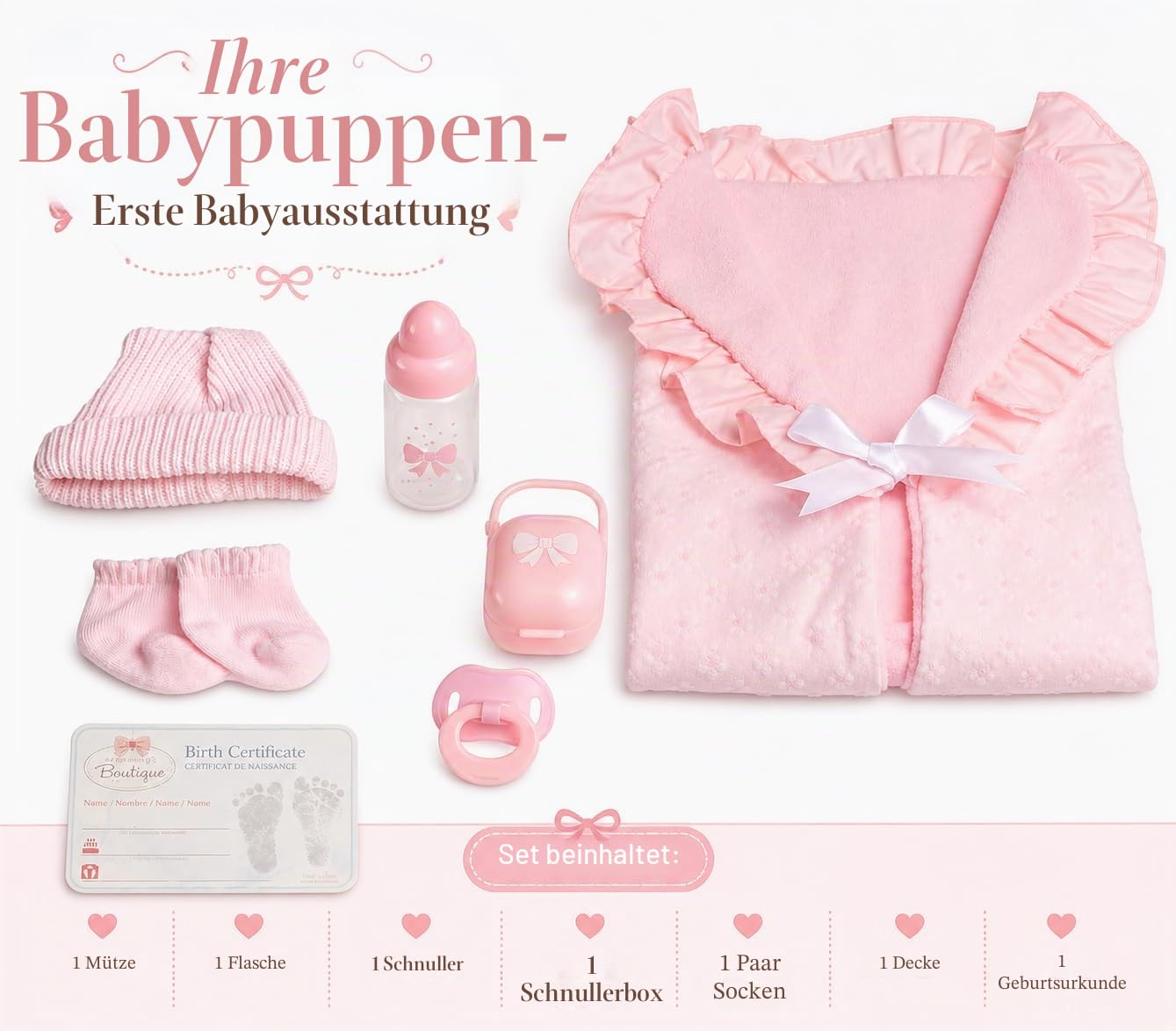 JC Toys La Newborn – Babypuppe Neugeborenes – 39 cm