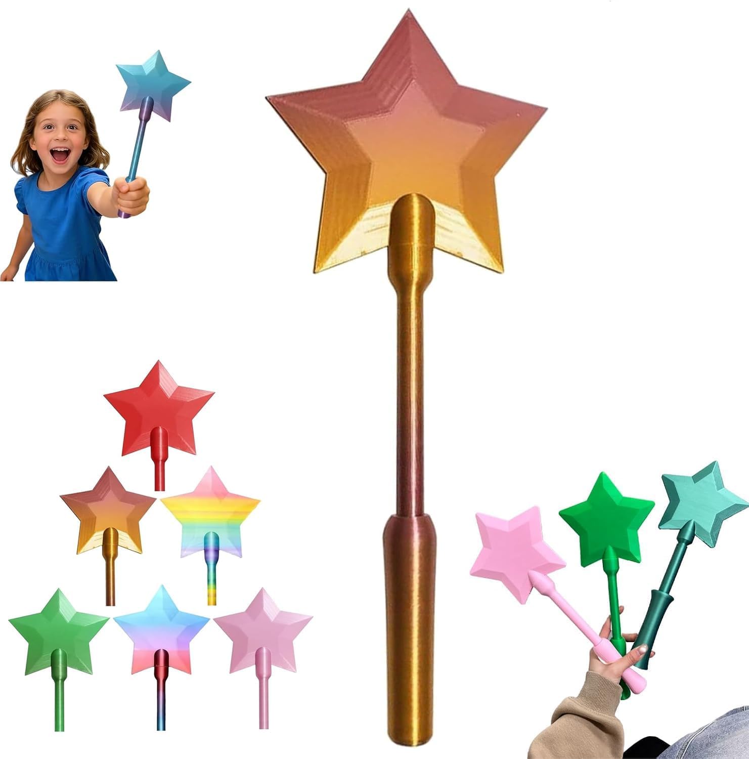 3D Printed Credit Card Wand Tap to Pay, Magic Wand Contactless Payment Card Holder, Digital Payment Star Wands for Easy Checkout (#B) - 2