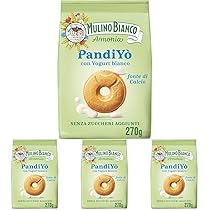Mulino Bianco PandiYò, Biscotti Senza Zuccheri Aggiunti con Yogurt Bianco e Maltitolo, Fonte di Calcio, Biscotti Senza Zucchero, Mulino Armonia, Confezione 270g (Confezione da 4)