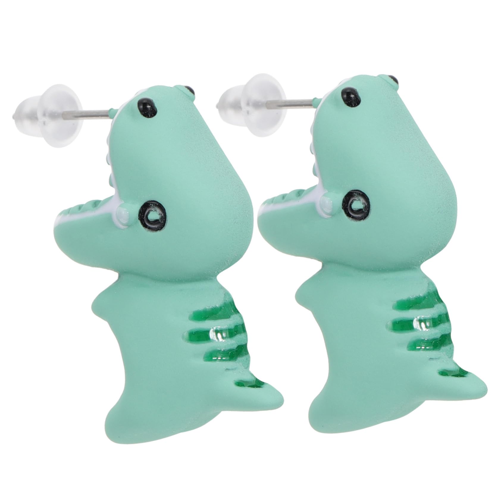 Orecchini a Bottone a Forma di Animale, 1 Paio, Verde | Argilla Polimerica, Catenella Pendente Inclusa, per Anniversario e Compleanno, Idea Regalo per Sposa e Amiche