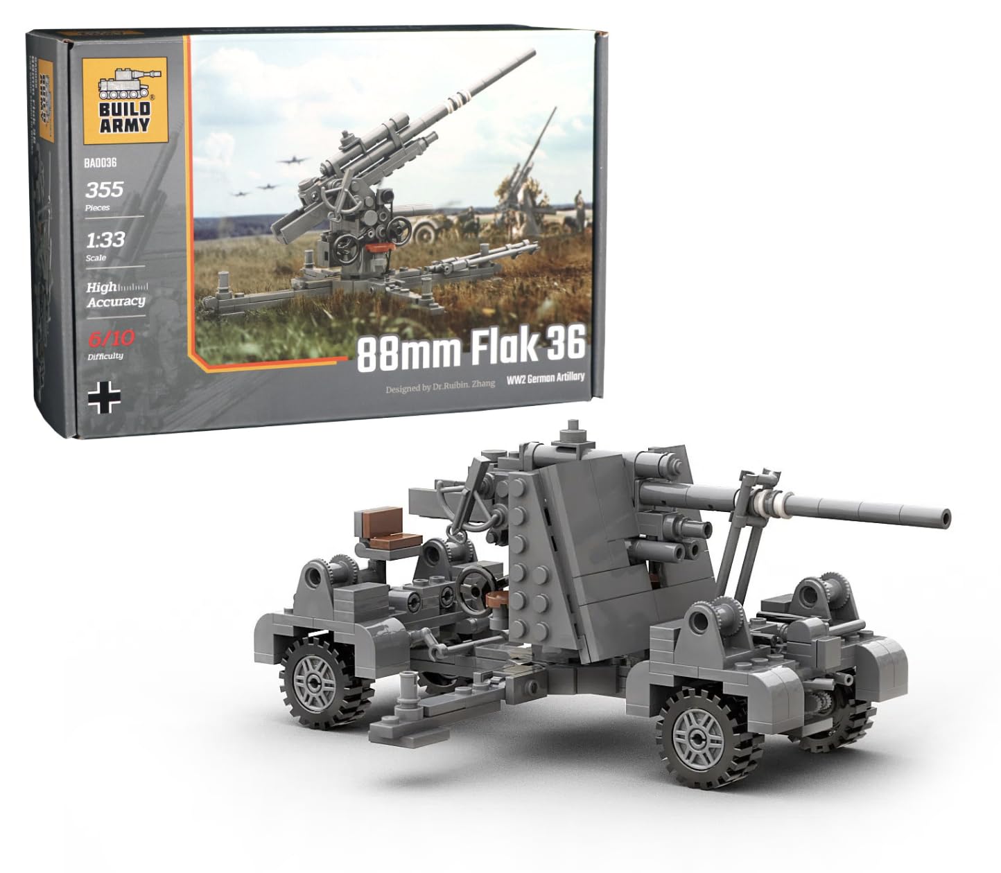 Buildarmy WW2 German 88mm Flak 36 Artillery Brick Model Building Block 355pcs — image 1