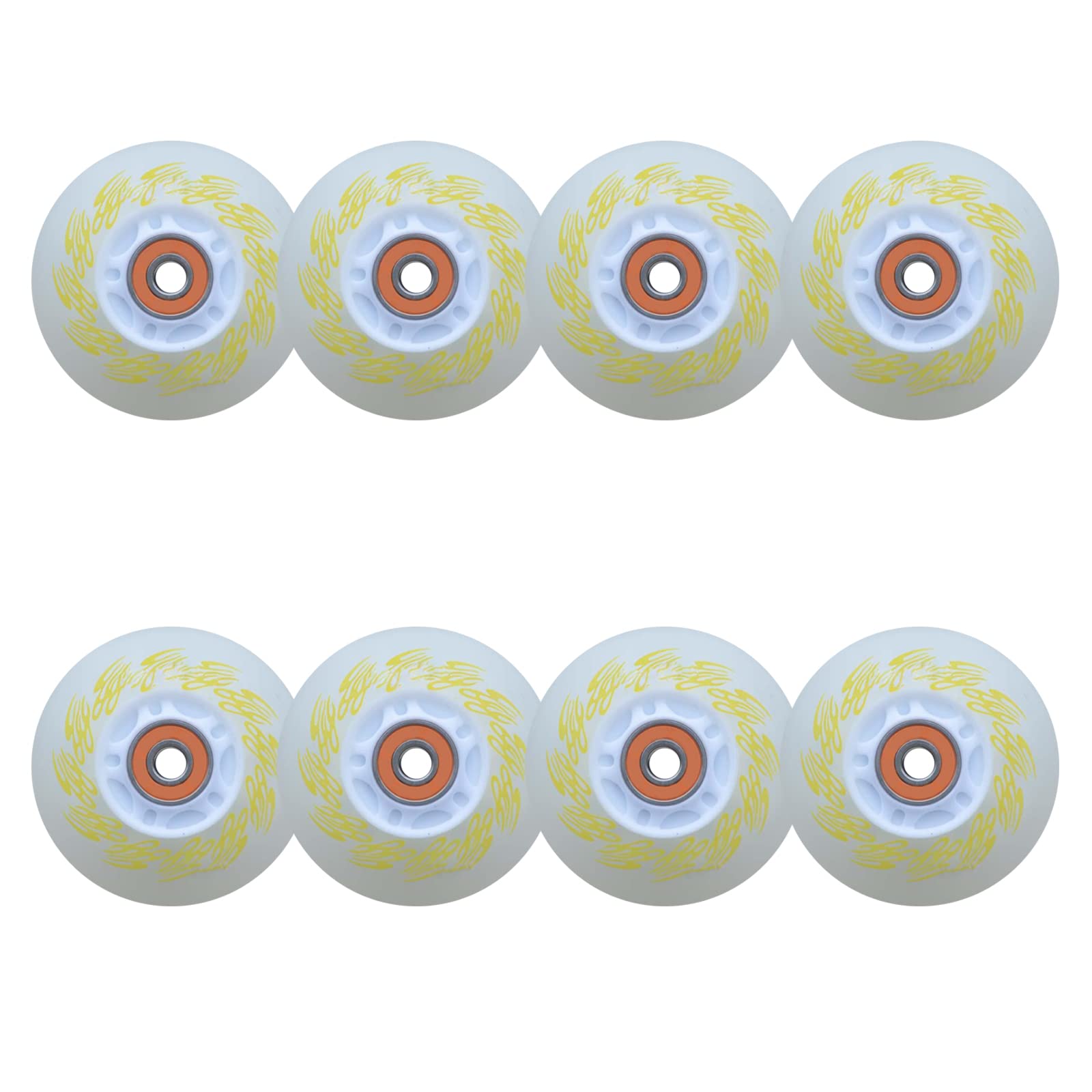 Genérico Ruedas de Repuesto para Patines en Línea Exterior Interior Luces Led Intermitentes de Repuesto de 85 A, 72 mm, 76 mm Y 80 mm, con Rodamientos (Paquete de 8)
