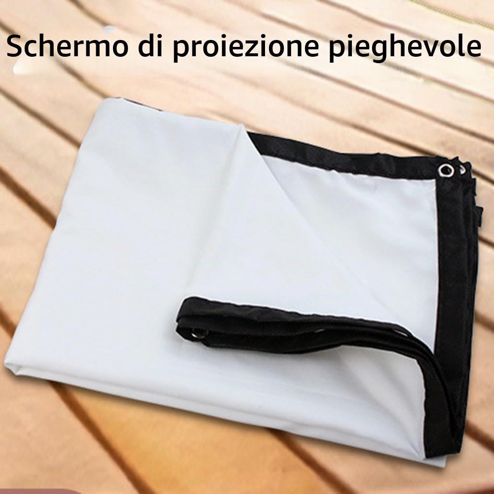 Schermo per Proiettore da 300 Pollici, Schermo per Proiezione di Film 16:9, Schermo per Proiezione Esterna per Scuola Casa Interno(300in(663x373cm))