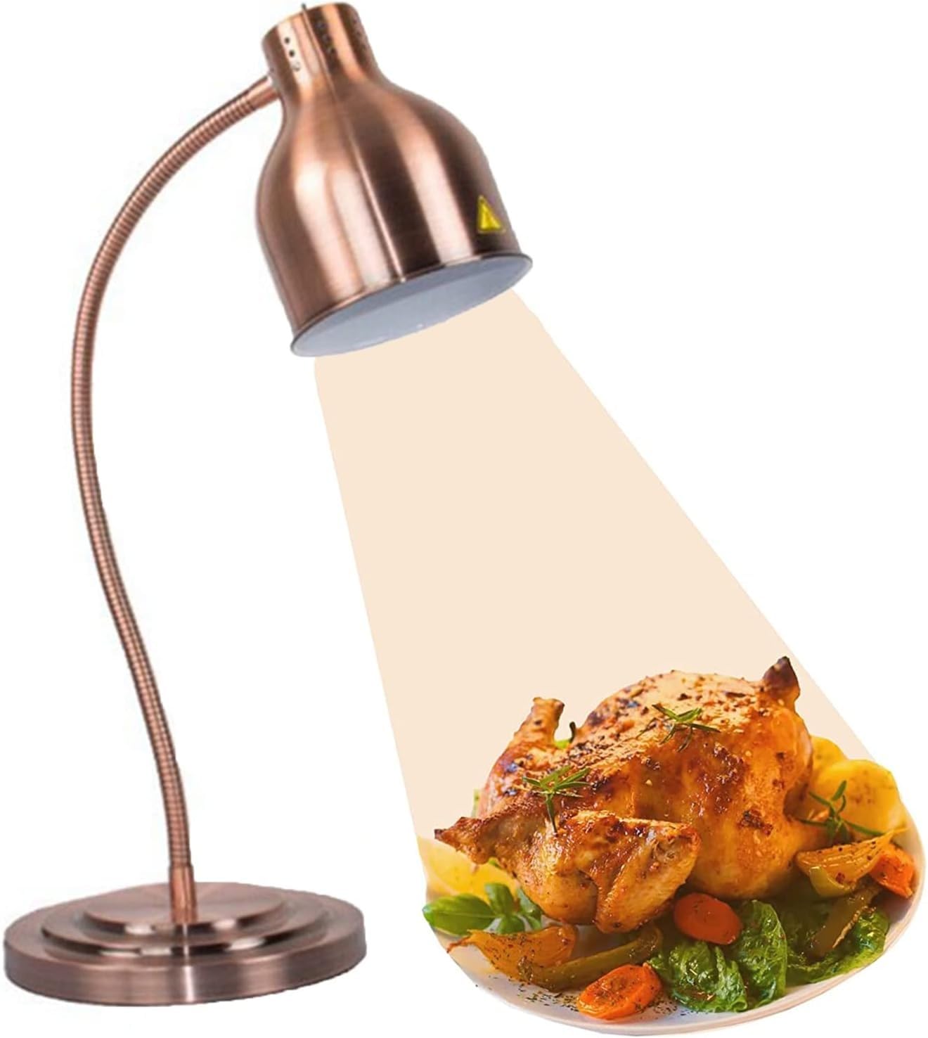 JKJZSALJ Commercial Food Heat Lamp With 250W Bulb, Single Head Warming Light For Buffet Restaurant Home Hotel Catering,Bronze