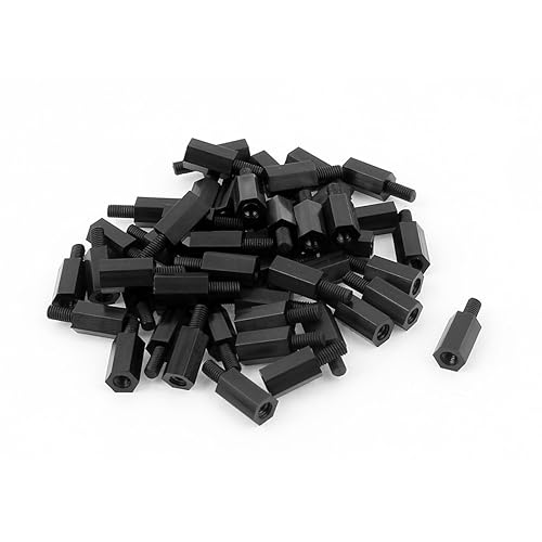 uxcell A15060200ux0456 M3 10+0.236 in macho hembra rosca nylon hexagonal separador pilar (50 unidades)