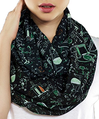 Etwoa Black Science Chemistry Infinity Scarf
