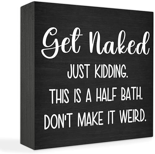 Miniatura 14 de Cartel de madera con texto en inglés «Hello Sweet Cheeks» – Decoración divertida de baño de 5 x 5 pulgadas para tanque de inodoro y estante, idea de