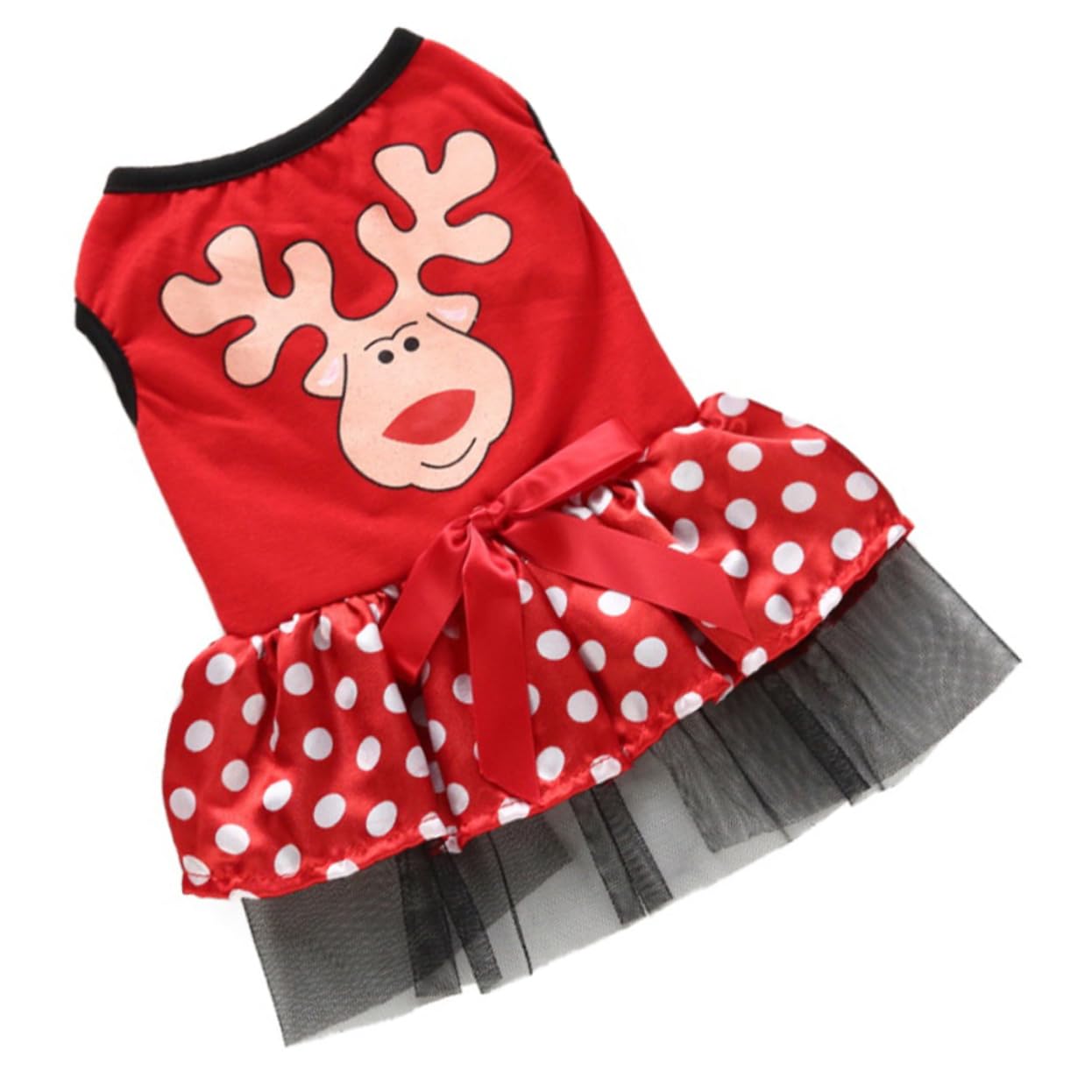 Robe de Noël pour chien avec jupe adorable et chaude pour l'hiver