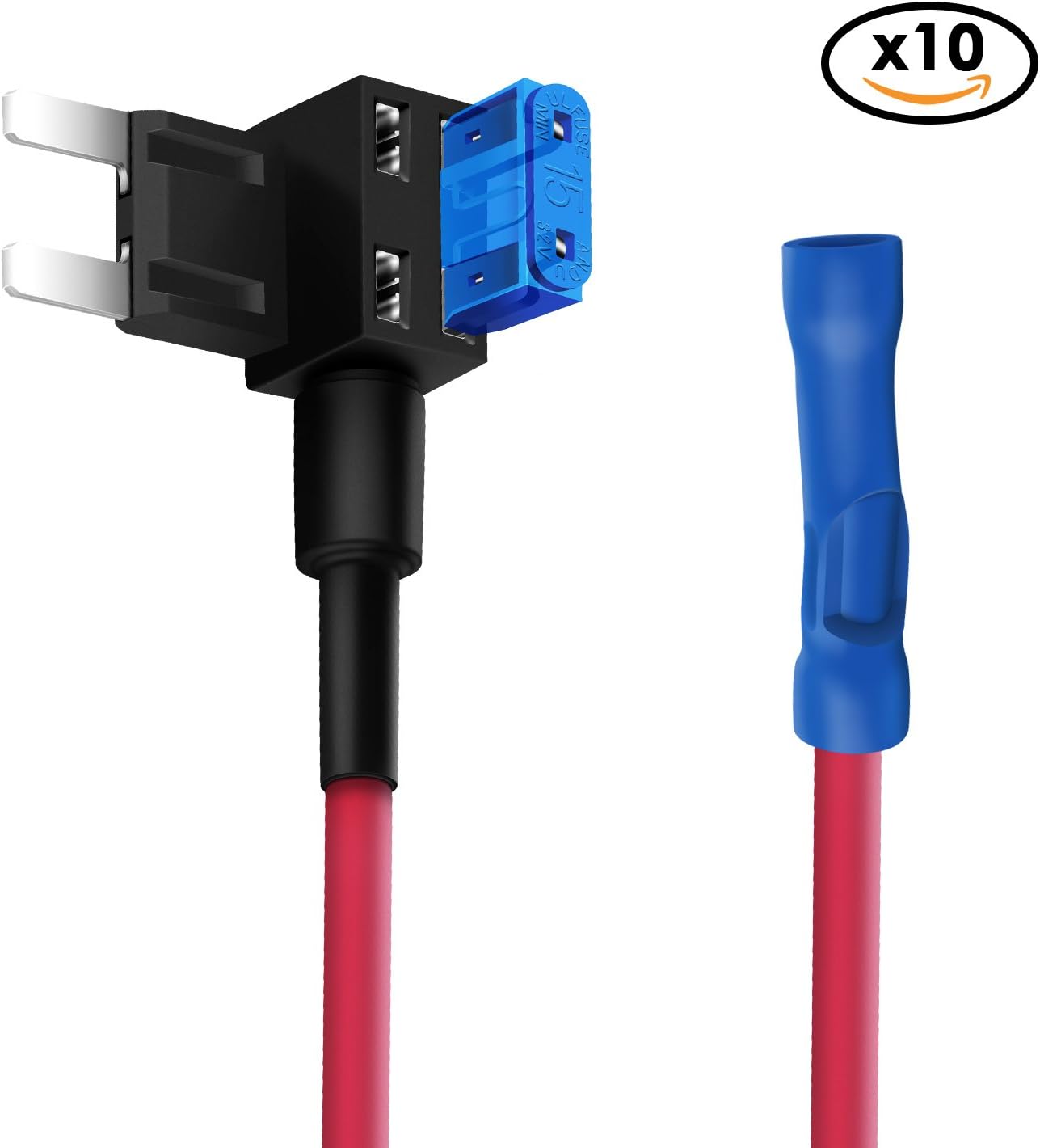 SNAN 12v Car Add-a-Circuit Fuse Tap Adapter Mini ATM APM Blade Fuse Holder Pack of 10.
