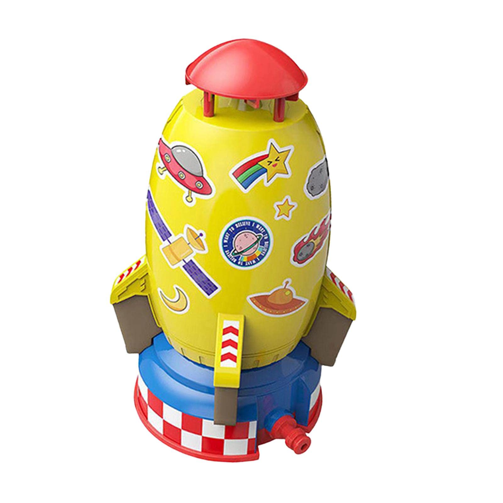 F Fityle Aspersor de Juguete Tipo Cohete, Juguetes Y Juegos con Agua Giratoria de 360°, Juguete de Elevación a Presión de Agua para Fiestas, Cumpleaños, Regalo, Amarillo, Individual