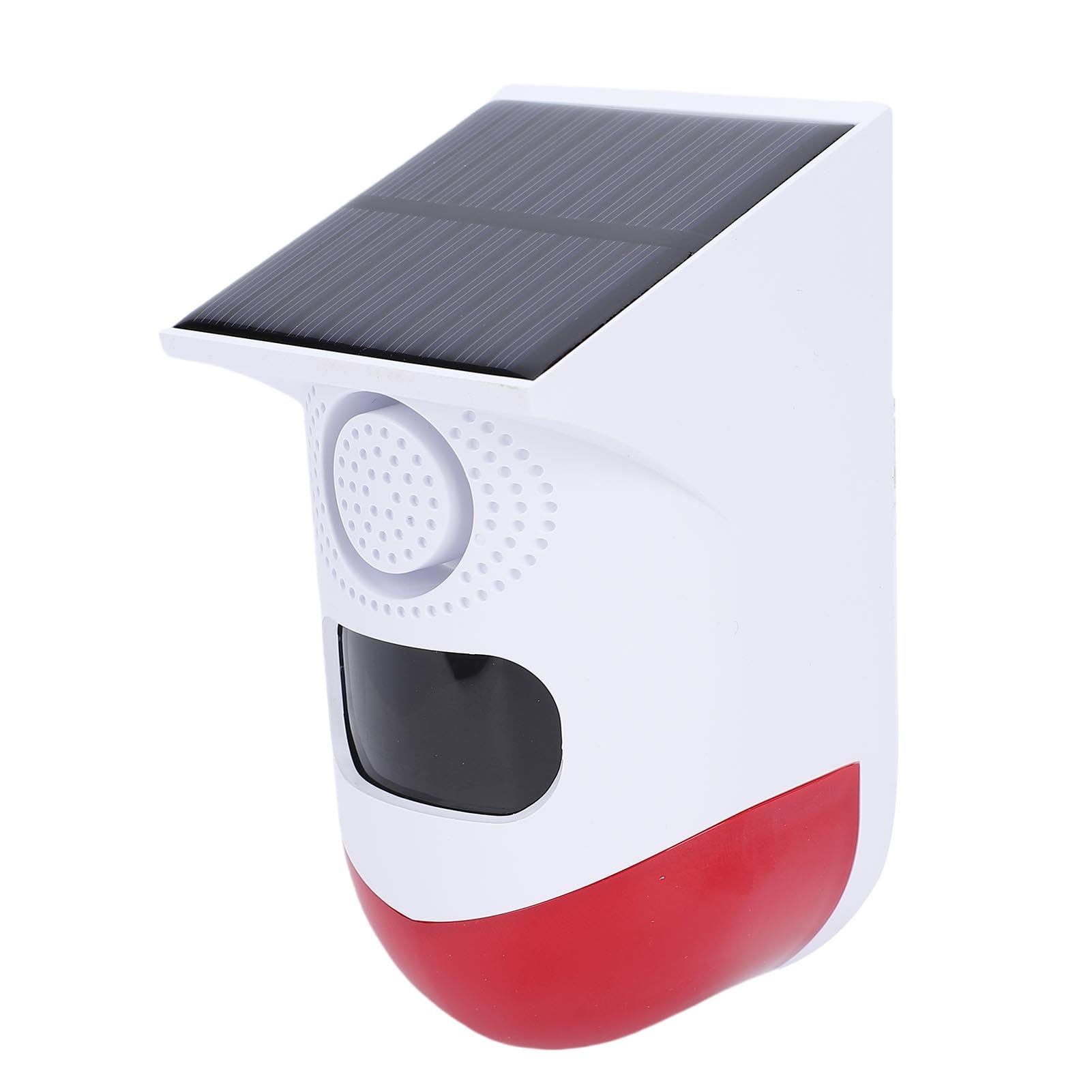 Jectse Sirena con Sensor de Movimiento Solar, Detección de 110°, Alarma de 120 DB, Luz de Seguridad Exterior a Prueba de Agua IP67 con Control Remoto para , Alarma de Detección de