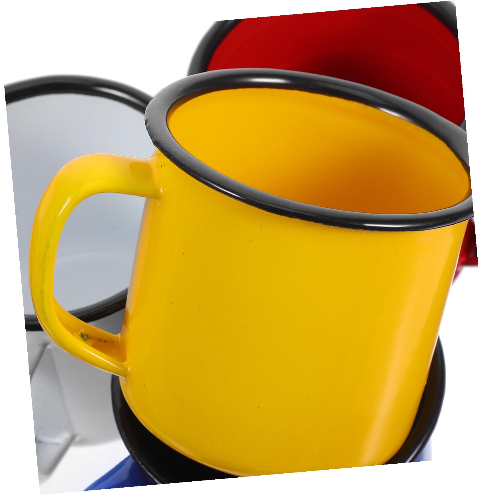 Toyvian Emaillebecher im Vintage Stil 4 Stück Wassertassen aus Emaille Praktisch und Leicht zu Reinigen für Familien und Cafés