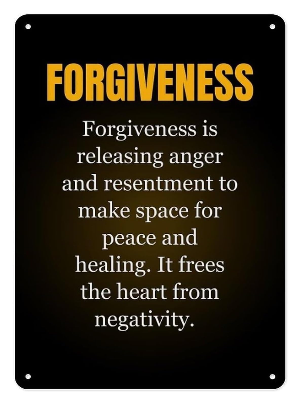 NWPNLXEA Classic Tin Sign Forgiveness Brings Peace Motivational Wall-Art For Store Cafe Restaurant Pub Game Room Theater 8 X 12 inch