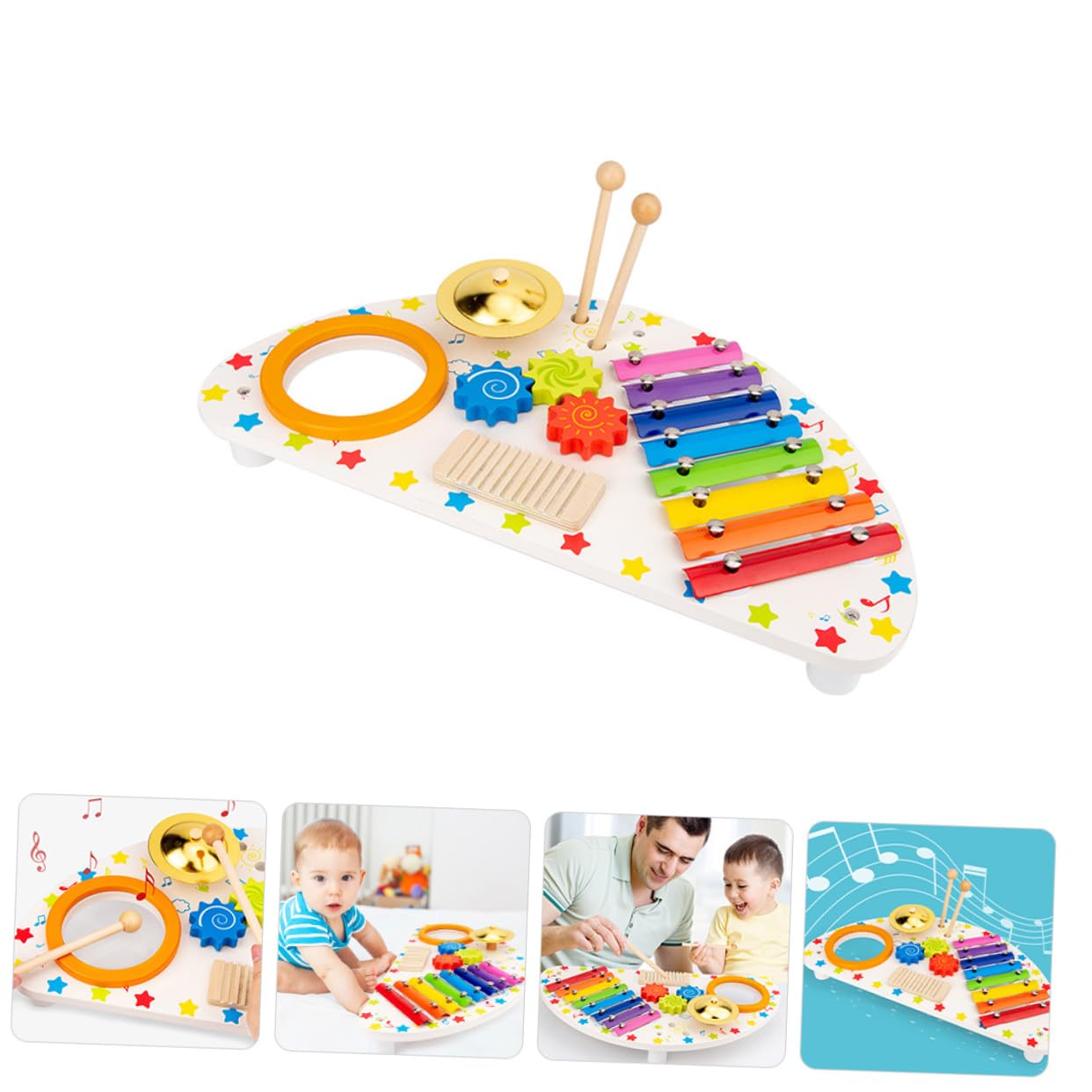 Strumenti Musicali in Legno per Ragazzo Ragazza Strumenti a Percussione Giocattoli Educativi per Età 1-3 Anni Regalo Musicale per Natale