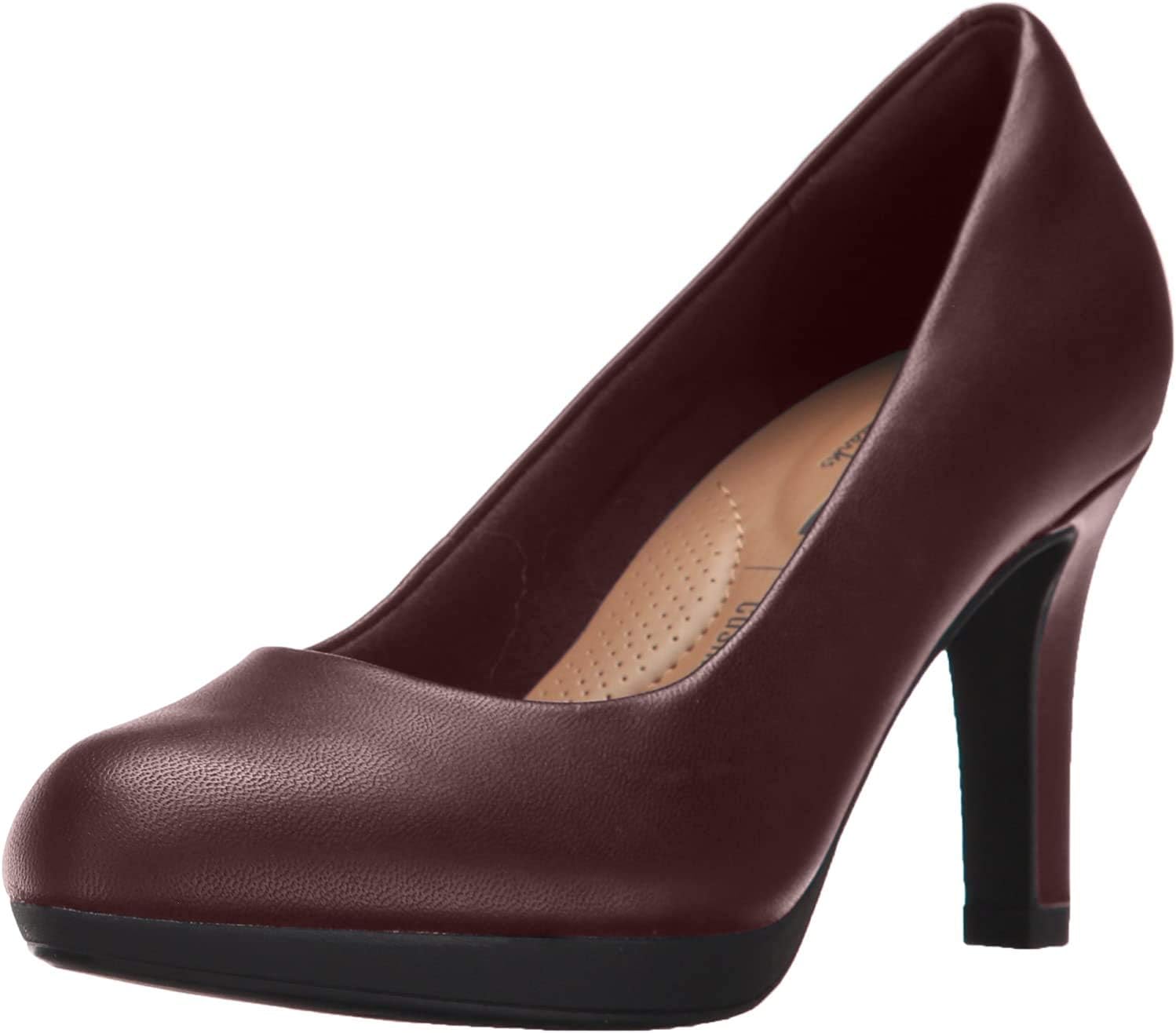 Clarks Women's Adriel Viola Dress Pump, Burgundy Leather, 6