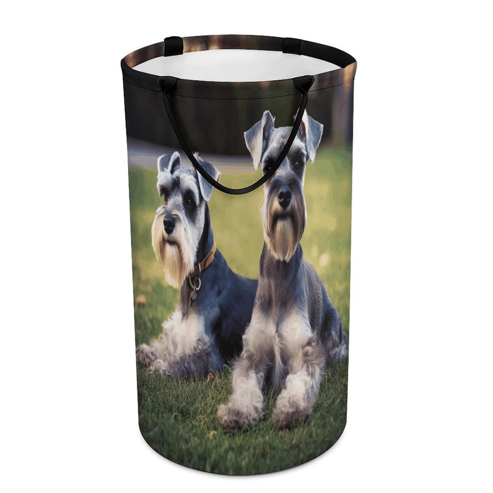 Adult Schnauzer Dogs Dirty Clothes Basket Large Capacity Laundry Basket Freestanding Laundrys Hampers Tall Collapsible Clothes Hamper for Blankets Toys