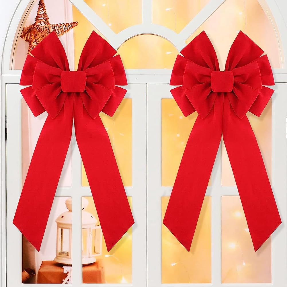 Surakey Kerstlintstrik, 60 cm, hoge kerstboom, grote blauwe kerststrik, strik van fluweel, mat, kerstdecoratie voor slinger, kerstboom, geschenken, handwerk Surakey Kerstlintstrik, 60 cm, hoge kerstboom, grote blauwe kerststrik, strik van fluweel, mat, kerstdecoratie voor slinger, kerstboom, geschenken, handwerk