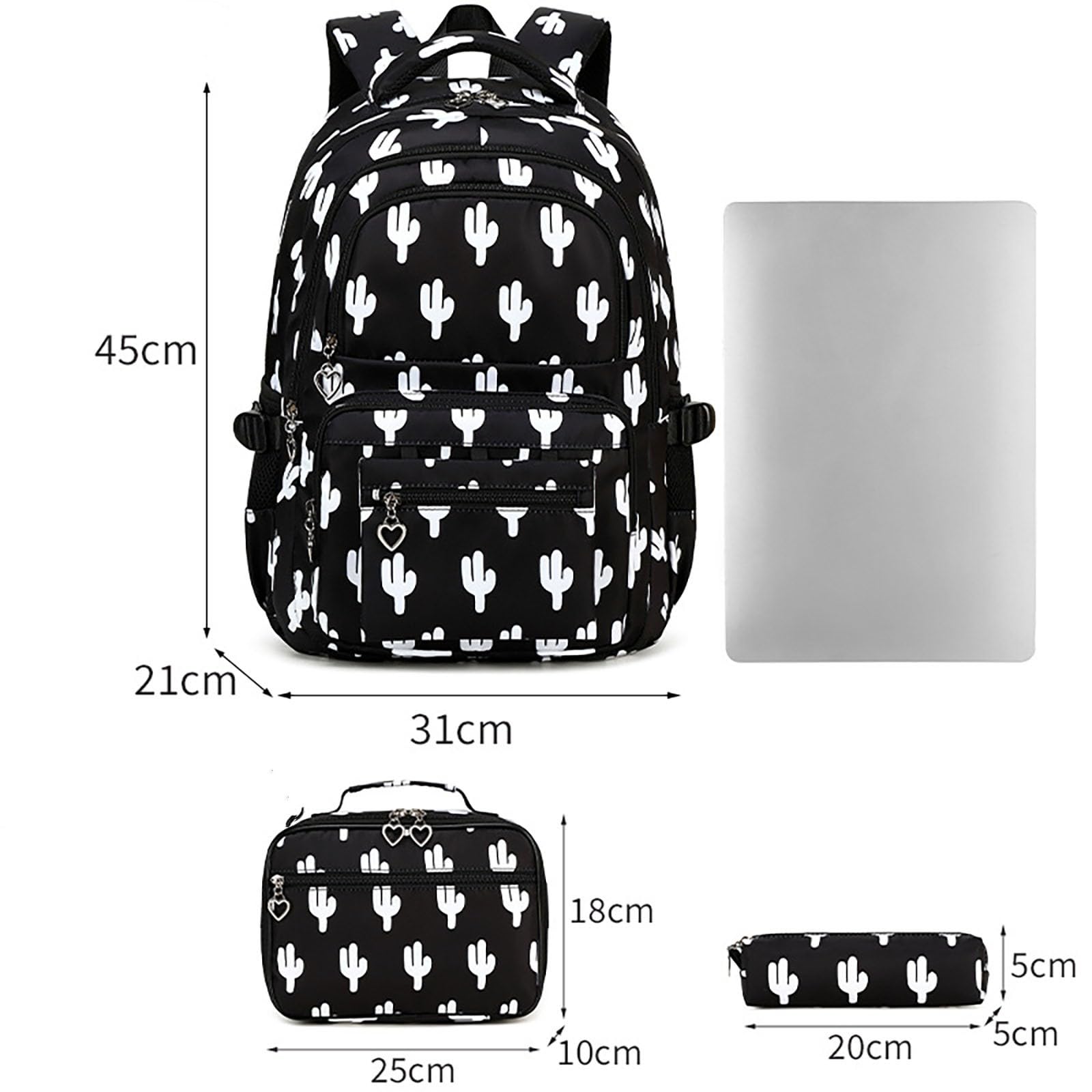 Zaino Bambina Bambino Scuola Set 3 Pezzi Zainetto Elementari con Astuccio Borsa Merenda Leggero Multi Tasca per Viaggio Gita Scolastica