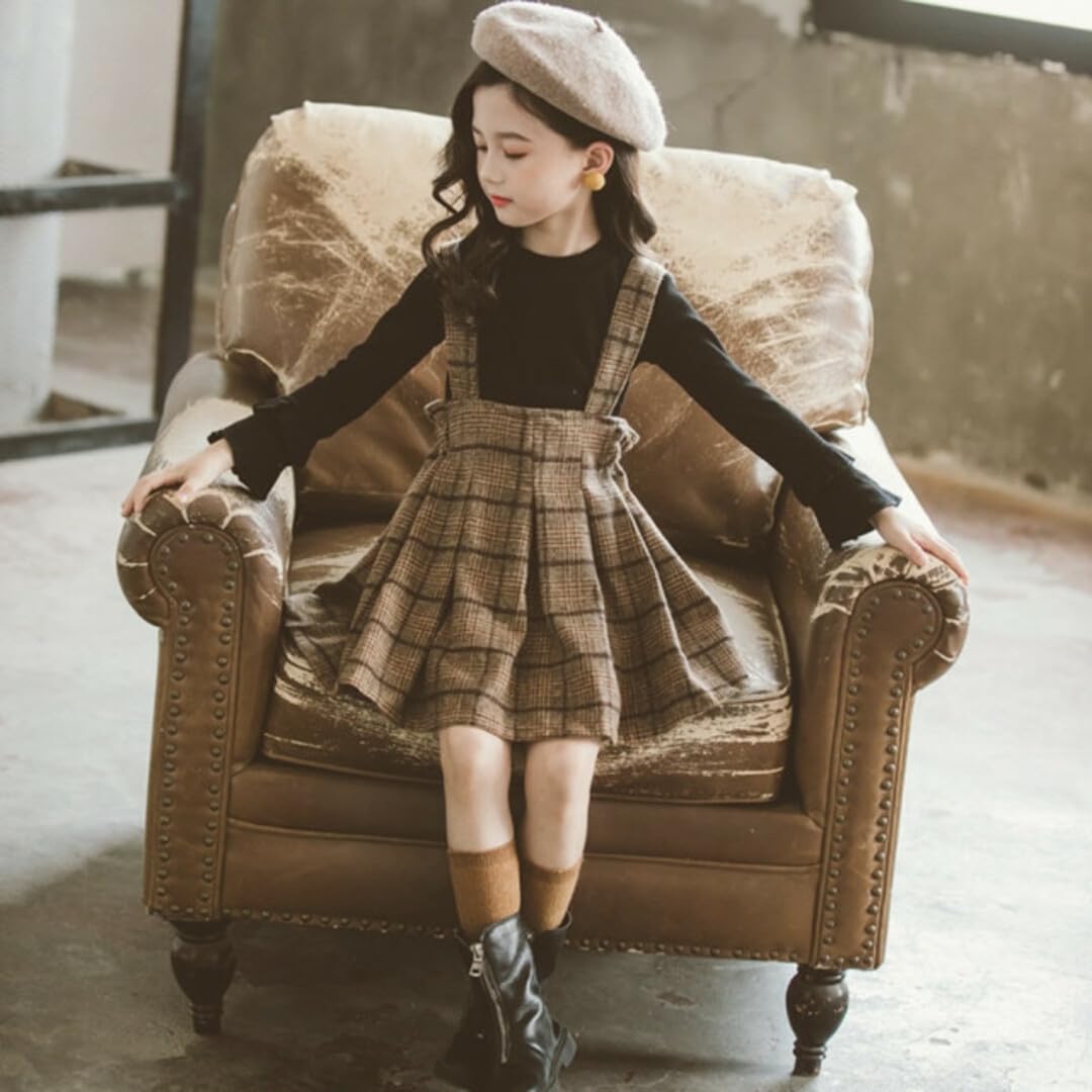 Amazon.co.jp: キッズ 女子 100 バックリボン チェック ワンピース  