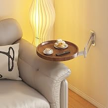 Wall Mounted Small Round Table,Small Folding Desk,Foldable Coffee Table Tray,Wall Table With Retractable Shelf Wood Fold Down,Extendable Space Saving Dining Table Floating Side TableWalnut color
