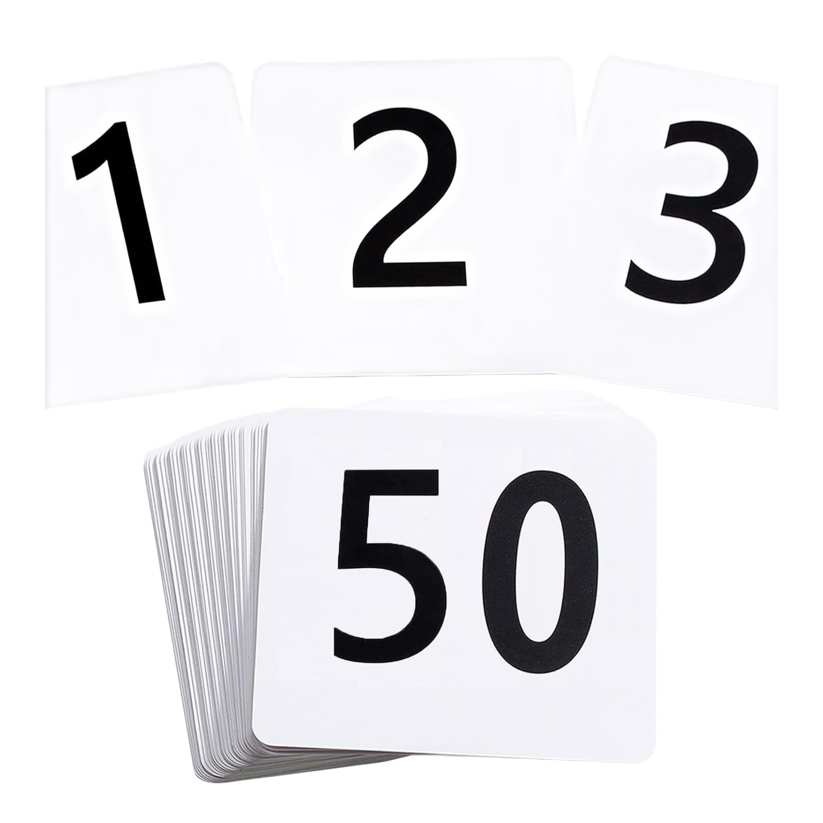 Msioytog 1 To 50 Sided Number Cards For Event Planners And Educators Clear Print Seating Cards Party Seating Arrangement Supplies Wedding Table Numbers